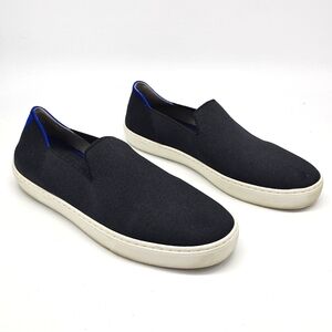 Rothy's The Original Black Blue Slip On Sneaker Shows 10.5